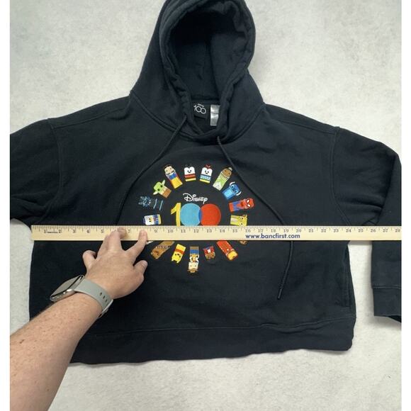 Disney 100 Womens XL Hoodie Unified Characters Pullover Sweatshirt Black - Picture 5 of 10
